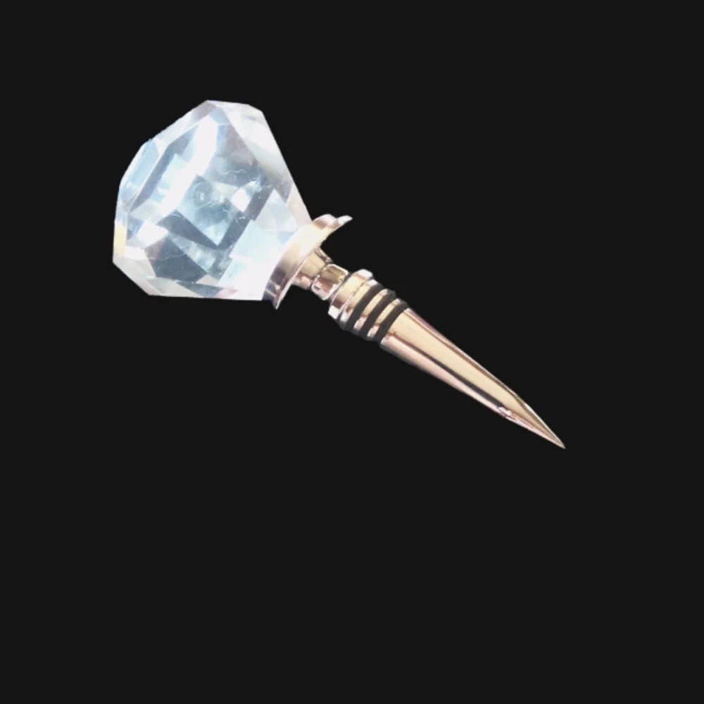 Large Crystal Wine Bottle Stopper Gem Shape